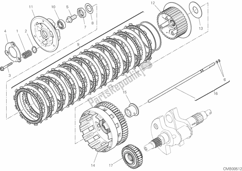 All parts for the Clutch of the Ducati Multistrada 1260 S D-air 2020
